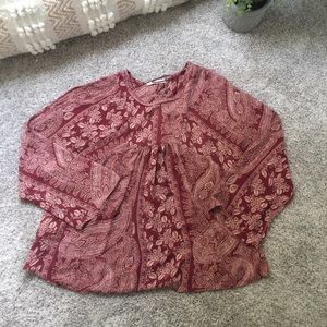 NWT MNG paisley split sleeve blouse size 6